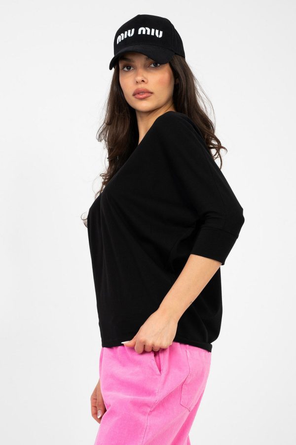 Black Blouse in Women`s Blouses, Tunics with Cotton and Spandex