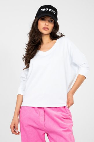 White Blouse in Women`s Blouses, Tunics with Cotton and Spandex