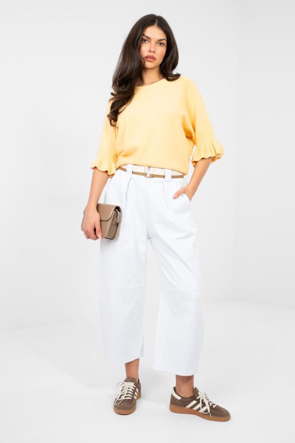 White Jeans in Pants, Trousers, Shorts with Cotton and Spandex