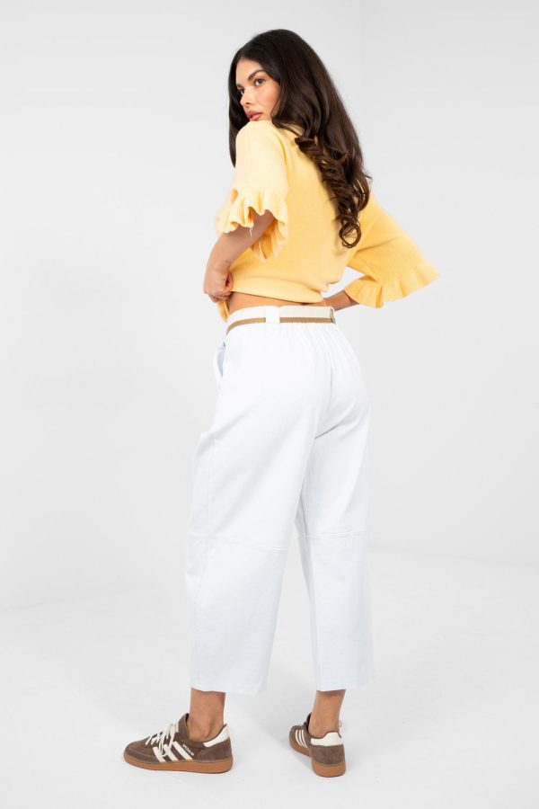 White Jeans in Pants, Trousers, Shorts with Cotton and Spandex
