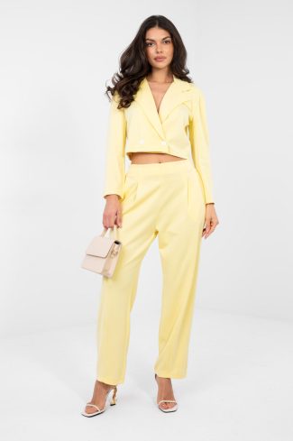 Yellow Set in Pants, Trousers, Shorts with Spandex, Polyester and Viscose