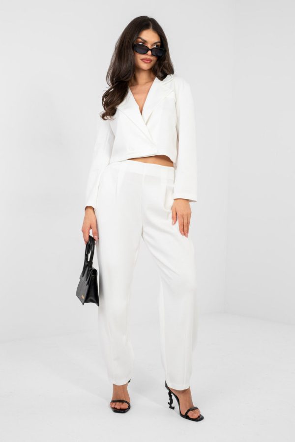 Beige Set in Pants, Trousers, Shorts with Spandex, Polyester and Viscose