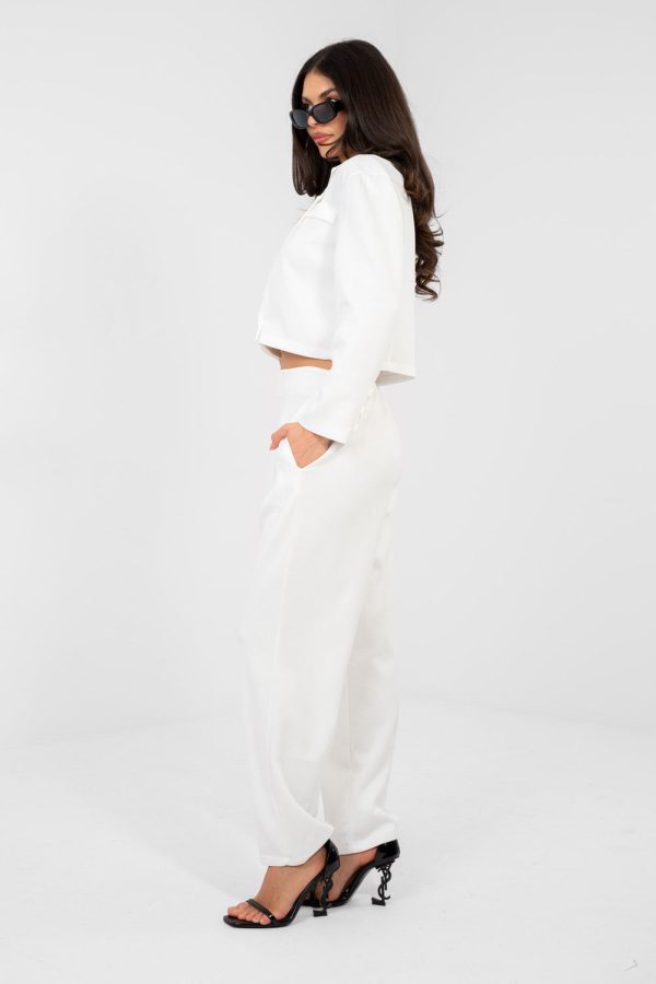 Beige Set in Pants, Trousers, Shorts with Spandex, Polyester and Viscose