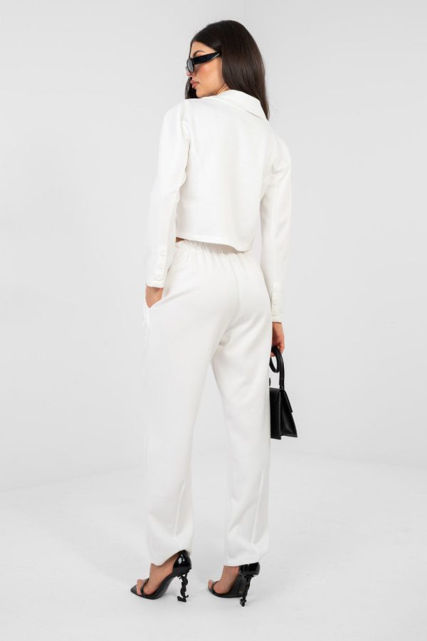 Beige Set in Pants, Trousers, Shorts with Spandex, Polyester and Viscose