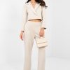 Beige Set in Pants, Trousers, Shorts with Spandex, Polyester and Viscose