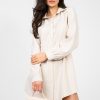 Beige Daydress in Day Dresses with Spandex, Polyester and Viscose