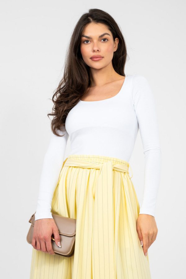 White Blouse in Women`s Blouses, Tunics with Cotton and Spandex