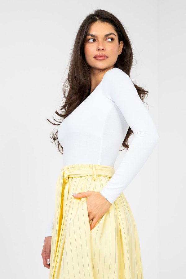 White Blouse in Women`s Blouses, Tunics with Cotton and Spandex