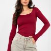 Red Blouse in Women`s Blouses, Tunics with Cotton and Spandex