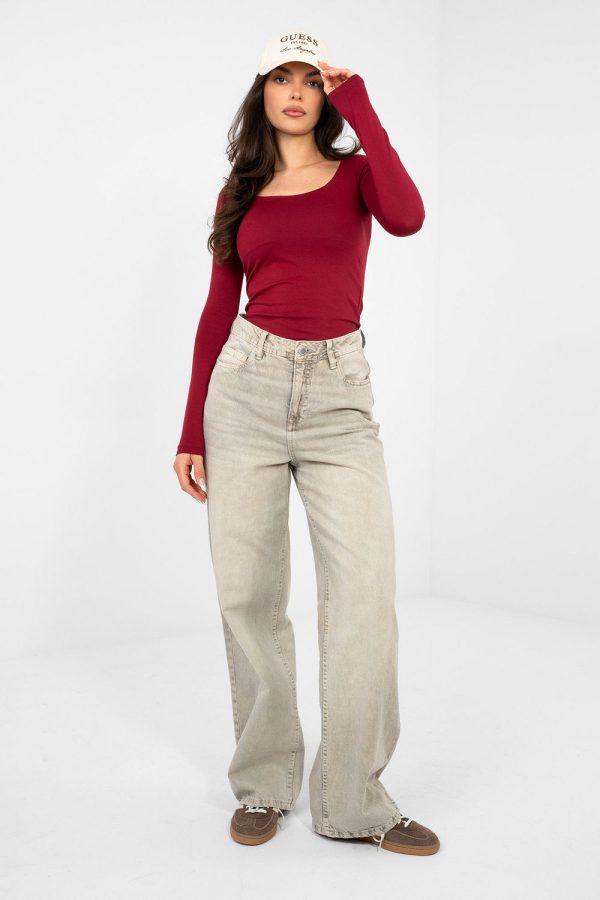 Red Blouse in Women`s Blouses, Tunics with Cotton and Spandex