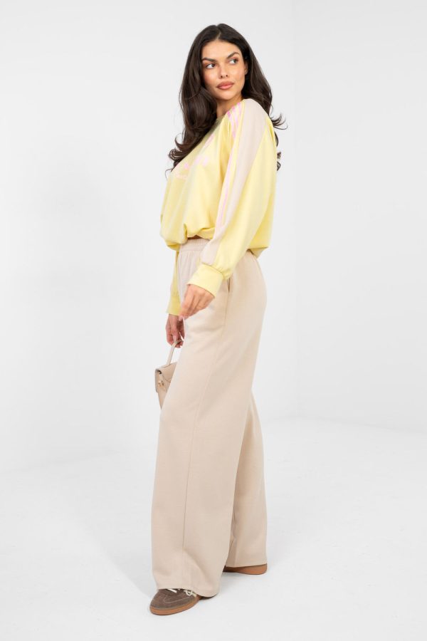 Beige Set in Pants, Trousers, Shorts with Spandex, Polyester and Viscose