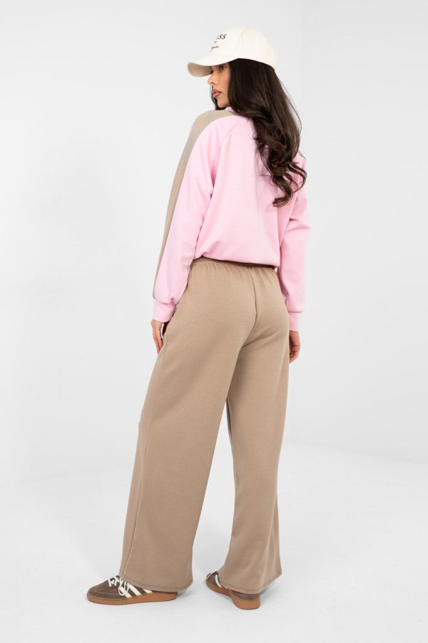 Beige Set in Pants, Trousers, Shorts with Spandex, Polyester and Viscose