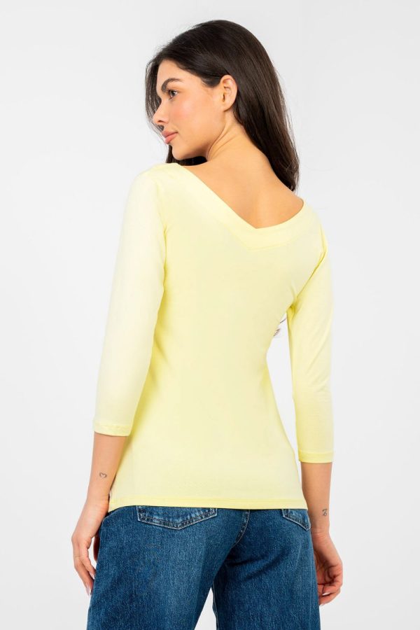 Yellow Blouse in Women`s Blouses, Tunics with Cotton and Spandex