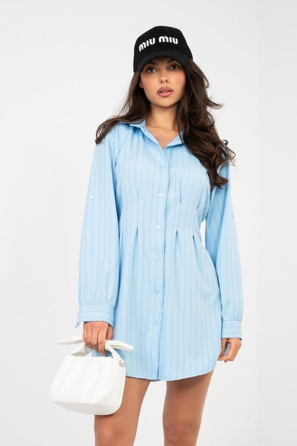 Blue Daydress in Day Dresses with Spandex, Polyester and Viscose