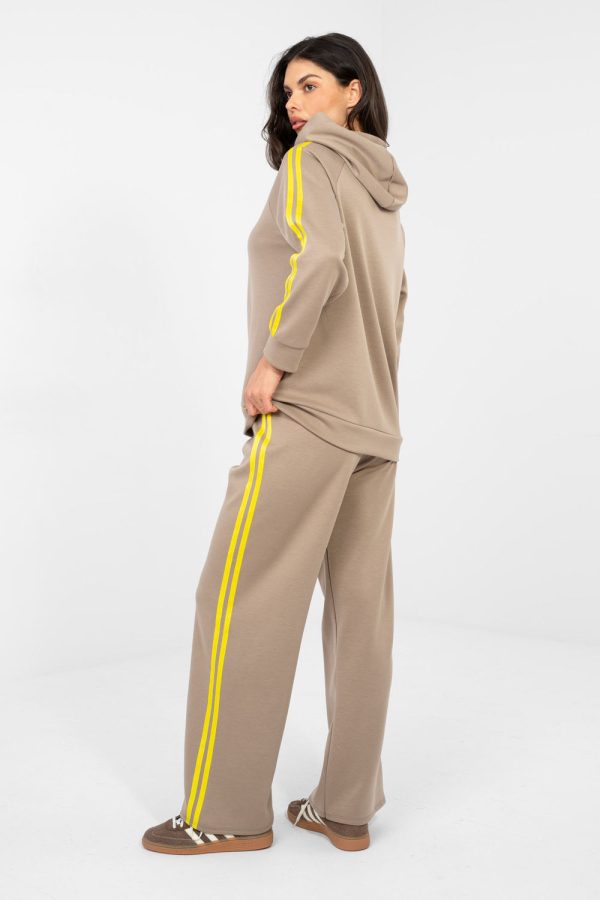 Beige Set in Pants, Trousers, Shorts with Spandex, Polyester and Viscose