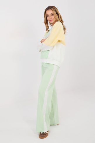 Green Set in Pants, Trousers, Shorts with Spandex, Polyester and Viscose