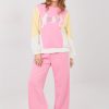 Pink Set in Pants, Trousers, Shorts with Spandex, Polyester and Viscose