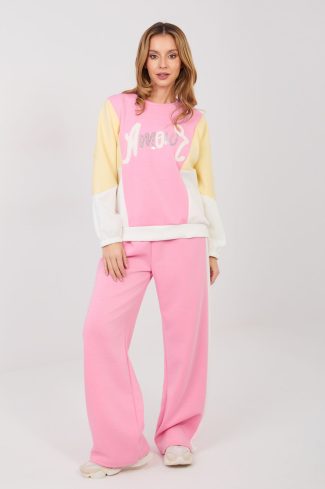 Pink Set in Pants, Trousers, Shorts with Spandex, Polyester and Viscose