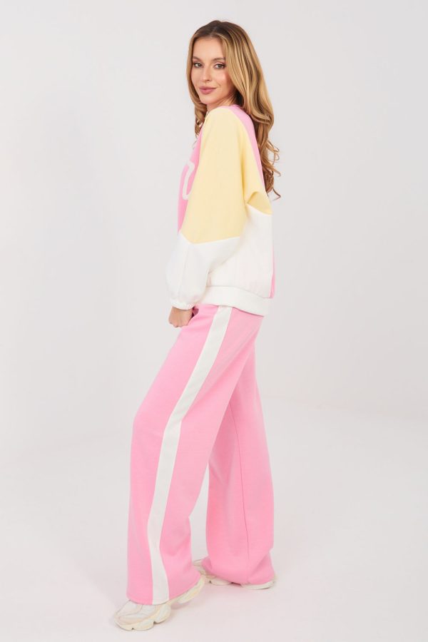 Pink Set in Pants, Trousers, Shorts with Spandex, Polyester and Viscose