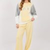 Yellow Set in Pants, Trousers, Shorts with Spandex, Polyester and Viscose