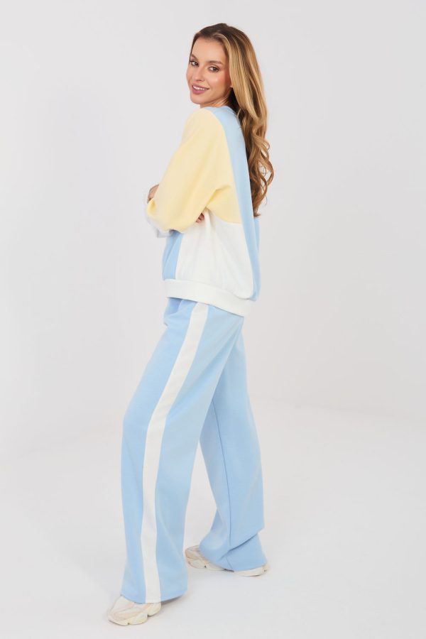 Blue Set in Pants, Trousers, Shorts with Spandex, Polyester and Viscose