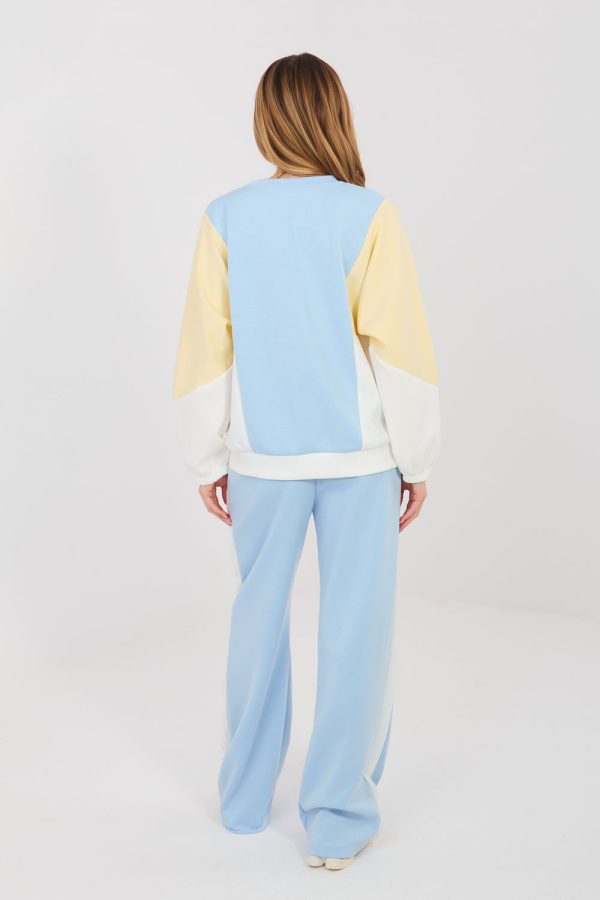 Blue Set in Pants, Trousers, Shorts with Spandex, Polyester and Viscose