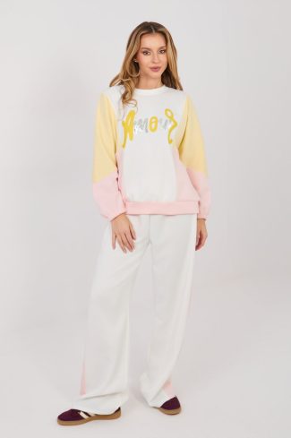 Beige Set in Pants, Trousers, Shorts with Spandex, Polyester and Viscose