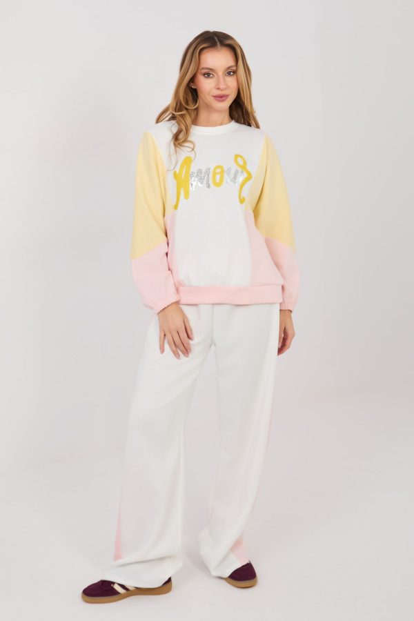 Beige Set in Pants, Trousers, Shorts with Spandex, Polyester and Viscose