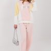 Pink Set in Pants, Trousers, Shorts with Spandex, Polyester and Viscose