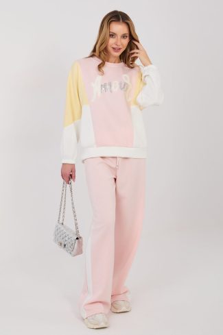 Pink Set in Pants, Trousers, Shorts with Spandex, Polyester and Viscose