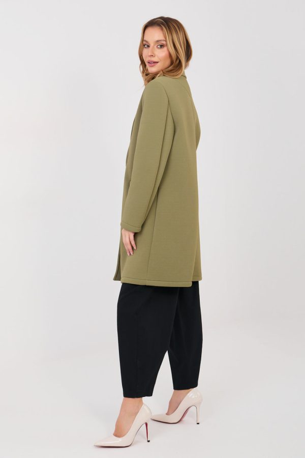 Green Coat in Women`s Coats, Jackets with Spandex and Polyester