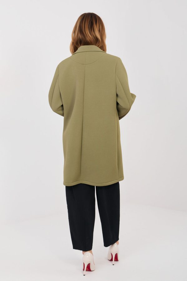 Green Coat in Women`s Coats, Jackets with Spandex and Polyester