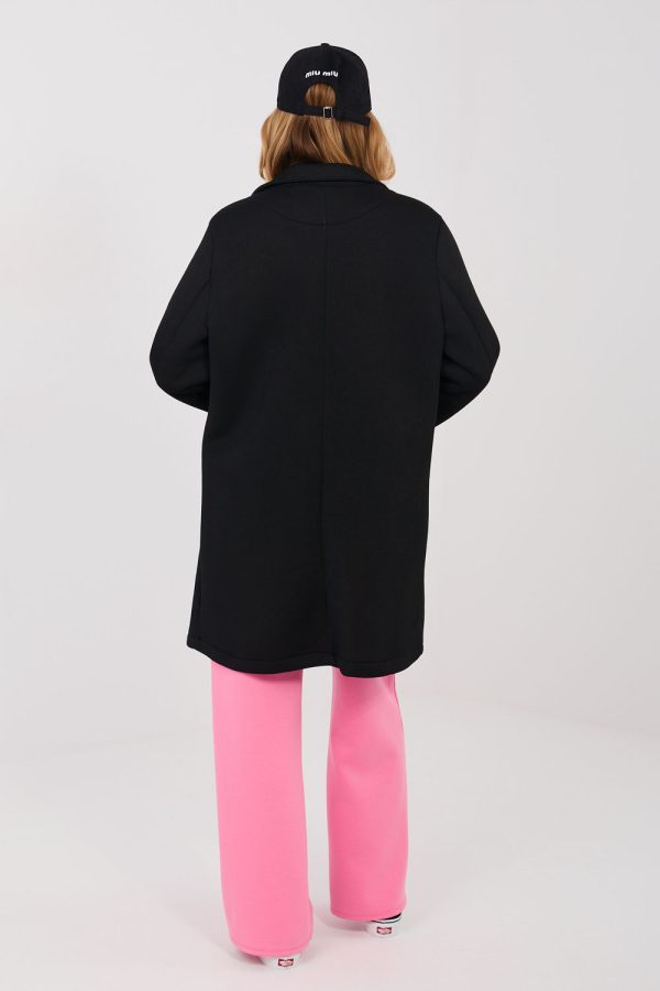 Black Coat in Women`s Coats, Jackets with Spandex and Polyester