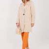 Beige Coat in Women`s Coats, Jackets with Spandex and Polyester