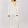 Beige Set in Pants, Trousers, Shorts with Spandex, Polyester and Viscose