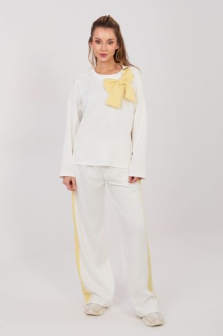 Beige Set in Pants, Trousers, Shorts with Spandex, Polyester and Viscose