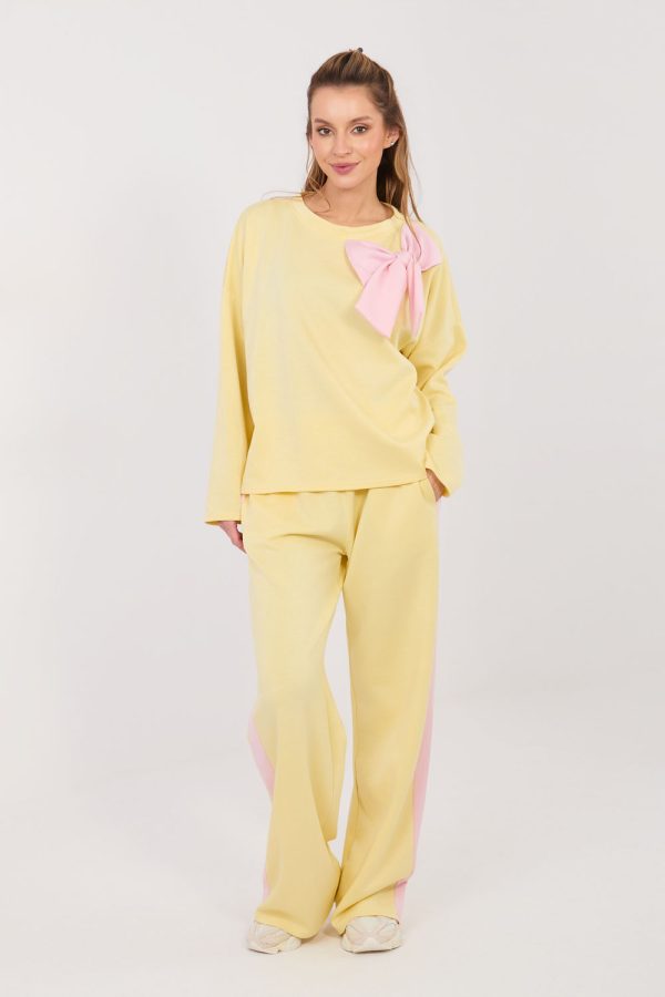 Yellow Set in Pants, Trousers, Shorts with Spandex, Polyester and Viscose