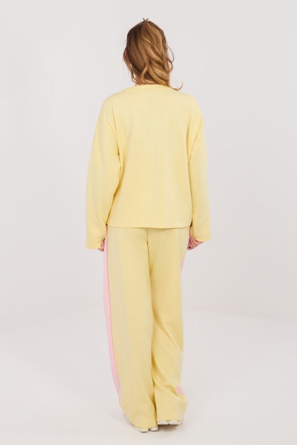 Yellow Set in Pants, Trousers, Shorts with Spandex, Polyester and Viscose