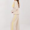 Beige Set in Pants, Trousers, Shorts with Spandex, Polyester and Viscose