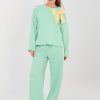 Green Set in Pants, Trousers, Shorts with Spandex, Polyester and Viscose