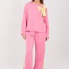 Pink Set in Pants, Trousers, Shorts with Spandex, Polyester and Viscose