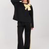 Black Set in Pants, Trousers, Shorts with Spandex, Polyester and Viscose