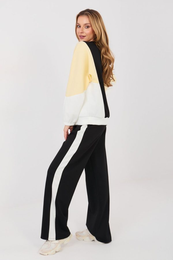 Black Set in Pants, Trousers, Shorts with Spandex, Polyester and Viscose