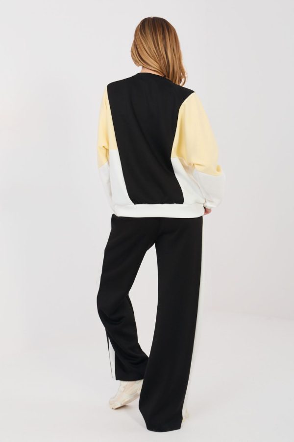 Black Set in Pants, Trousers, Shorts with Spandex, Polyester and Viscose