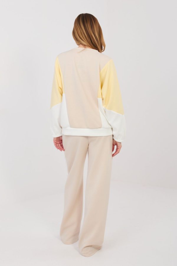 Beige Set in Pants, Trousers, Shorts with Spandex, Polyester and Viscose