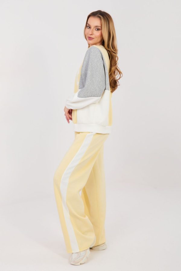 Yellow Set in Pants, Trousers, Shorts with Spandex, Polyester and Viscose