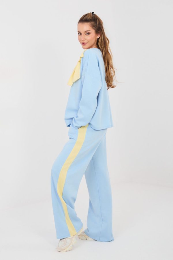 Blue Set in Pants, Trousers, Shorts with Spandex, Polyester and Viscose