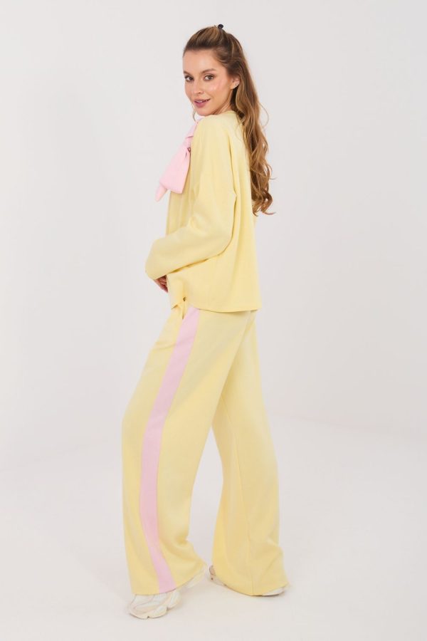 Yellow Set in Pants, Trousers, Shorts with Spandex, Polyester and Viscose