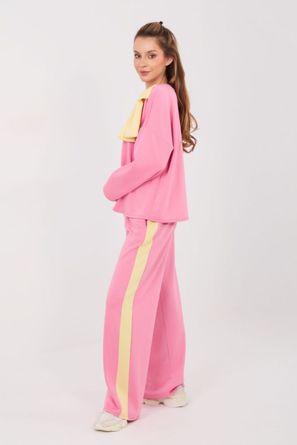 Pink Set in Pants, Trousers, Shorts with Spandex, Polyester and Viscose