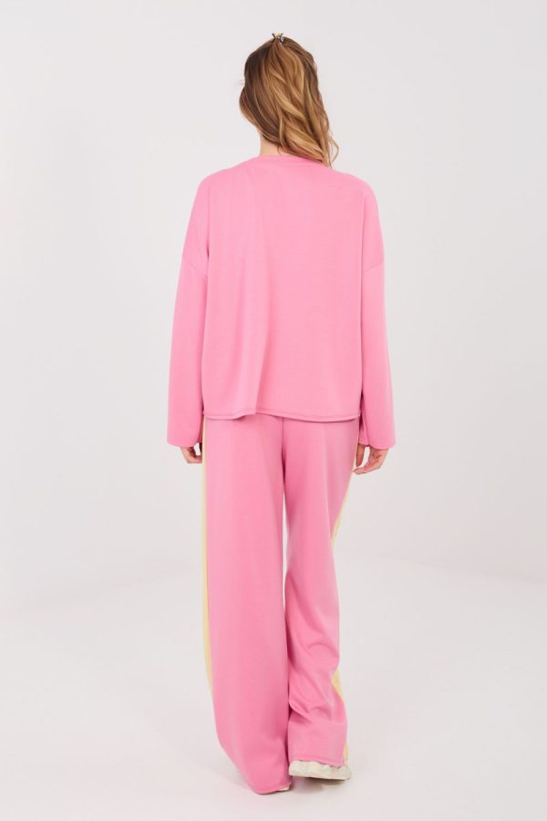 Pink Set in Pants, Trousers, Shorts with Spandex, Polyester and Viscose